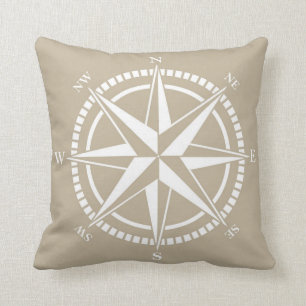 Compass Roos beige Nautical Kussen