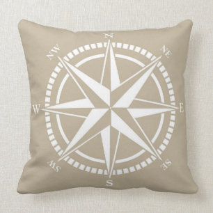 Compass Roos beige Nautical Kussen