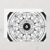 Compass Roos - Briefkaart (wit) (Voorkant / Achterkant)