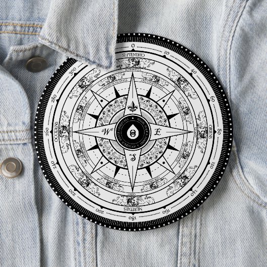 Compass Roos - Button (wit) (In situ)