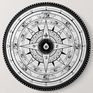 Compass Roos - Button (wit)