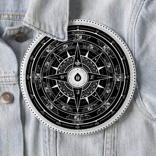 Compass-Roos - Button (zwart) (In situ)