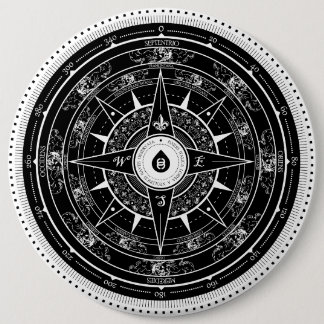 Compass-Roos - Button (zwart)