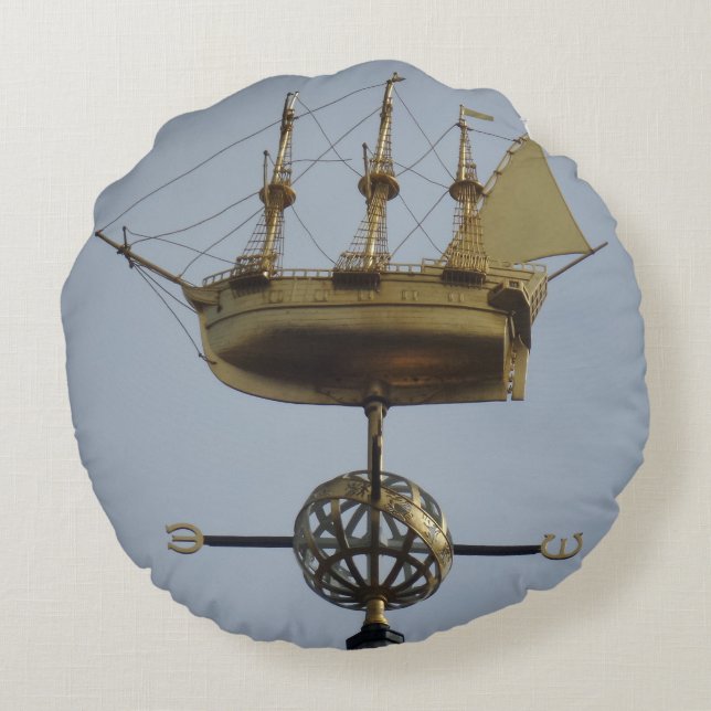 Compass Roos Calyon Round Pillow Rond Kussen (Achterkant)