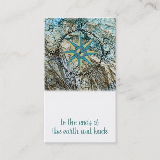 Compass Roos en kaart reisblog Visitekaartje (Voorkant)