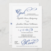 Compass Roos God is Love Christelijk Wedding Kaart (Voorkant / Achterkant)