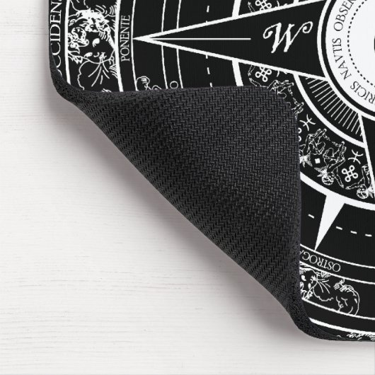 Compass Roos - Mousepad (zwart) Muismat (Hoek)