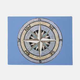 Compass Roos Nautical Mosaic Design Deurmat