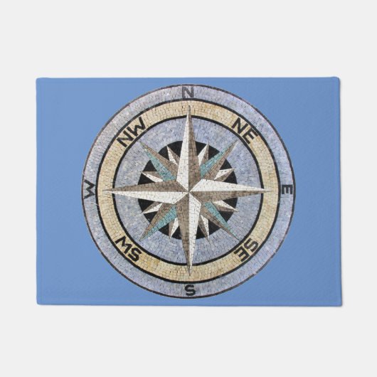 Compass Roos Nautical Mosaic Design Deurmat (Voorkant)