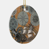 Compass Roos  Nautical Octopus Keramisch Ornament (Rechts)