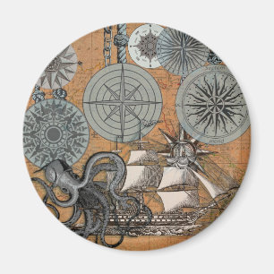 Compass Roos Nautical Octopus Magneet