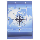 Compass Roos Sailing Ocean Blue Med Gift Bag Medium Cadeauzakje (Achterkant)