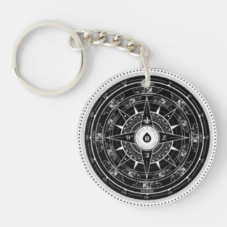 Compass-Roos - Sleutelhanger (zwart)
