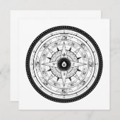 Compass Roos - Square Invitation Card (wit) Kaart (Voorkant / Achterkant)