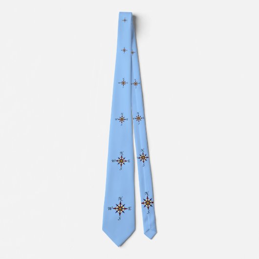 Compass Roos Stropdas - lt blu (Voorkant)