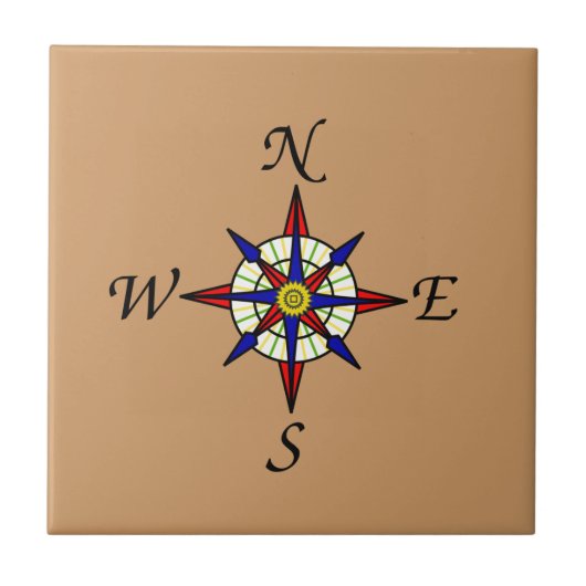 Compass Roos Tan Tegeltje (Voorkant)
