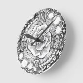 Compass Roos - Victoriaans gothische steampunk Ronde Klok (Hoek)