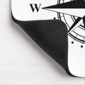 Compass Roos - zwart-wit Muismat (Hoek)