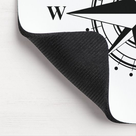 Compass Roos - zwart-wit Muismat (Hoek)