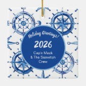 Compass Rose Keramisch Ornament (Achterkant)