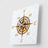 Compass Rose Vierkante Klok (Hoek)