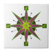 Compass Skewed Design Tegeltje (Voorkant)