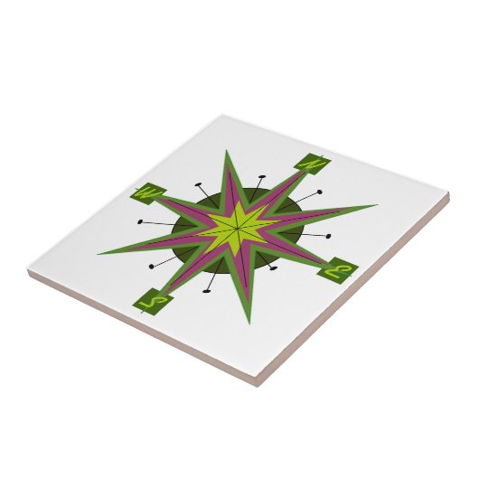 Compass Skewed Design Tegeltje (Zijkant)