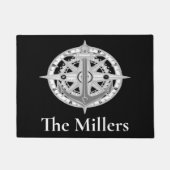 Compass Star Anchor Nautical Last Name Deurmassa Deurmat (Voorkant)