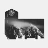 Compass star embleem monogram dramatische bergen bedankdoosjes (Uitgevouwen)