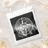 Compass star embleem monogram dramatische bergen bedankzakje (Geknipt)