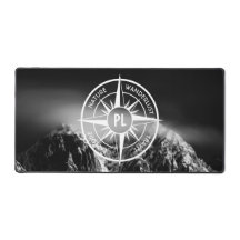 Compass star embleem monogram dramatische bergen