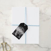 Compass star embleem monogram dramatische bergen cadeaulabel (Met Touw)