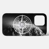 Compass star embleem monogram dramatische bergen Case-Mate iPhone case (Achterkant (horizontaal))