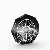 Compass star embleem monogram dramatische bergen fotoblokken (Links)