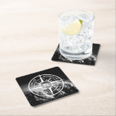 Compass star embleem monogram dramatische bergen kartonnen onderzetters (Insitu)