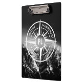 Compass star embleem monogram dramatische bergen klembord (Links)