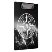 Compass star embleem monogram dramatische bergen klembord (Rechts)