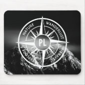 Compass star embleem monogram dramatische bergen muismat (Voorkant)