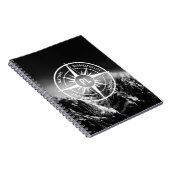 Compass star embleem monogram dramatische bergen notitieboek (Rechterzijde)