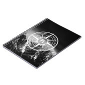 Compass star embleem monogram dramatische bergen notitieboek (Linkerzijde)