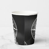 Compass star embleem monogram dramatische bergen papieren bekers (Rechts)