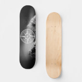 Compass star embleem monogram dramatische bergen persoonlijk skateboard (Voorkant)