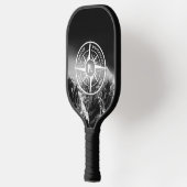 Compass star embleem monogram dramatische bergen pickleball paddle (Links)