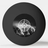 Compass star embleem monogram dramatische bergen pingpongbal (Achterkant)