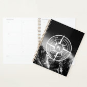 Compass star embleem monogram dramatische bergen planner (Display)