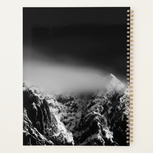 Compass star embleem monogram dramatische bergen planner (Achterkant)