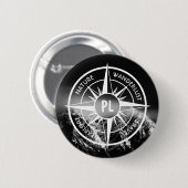 Compass star embleem monogram dramatische bergen ronde button 5,7 cm (Voorkant /achterkant)