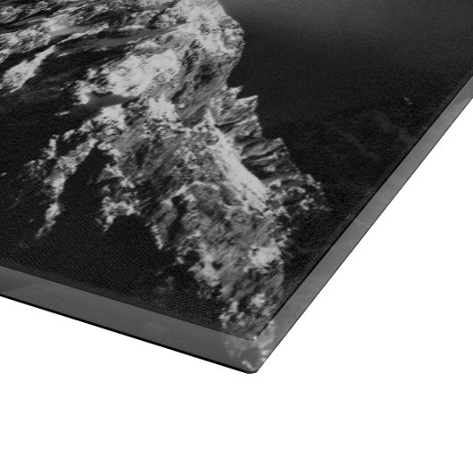 Compass star embleem monogram dramatische bergen snijplank (Hoek)