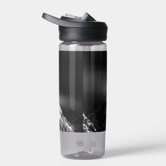 Compass star embleem monogram dramatische bergen waterfles (Rechts)