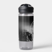 Compass star embleem monogram dramatische bergen waterfles (Voorkant)